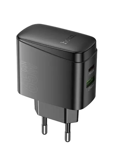 Адаптер зарядное устройство с боковыми выходами Hoco CS63A Bright 65 W (2 порта 1 A1C) + кабель C-C - фото 5
