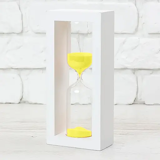 Часы песочные в деревянном корпусе на 15 минут (цвет белый/песок желтый), Склоприлад 86725 - фото 2