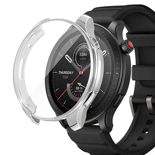 Комплект Tamister для годинника Amazfit GTR4 сріблястий (чохол + металевий ремінець 22 мм) - фото 5