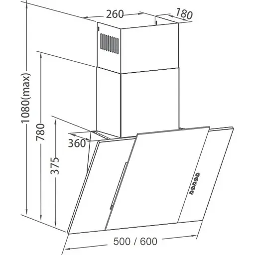 Вытяжка наклонная Pyramida NVX 50 (800) B WH [142792] - фото 6
