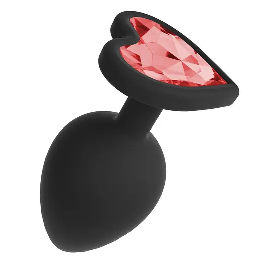 Анальна пробка Crushious Cuore зі змінними стразами 8х3.4 см - фото 1