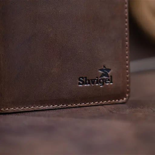 Мужской кожаный кошелек Shvigel 19х9.5х1 см acs0016053 - фото 7