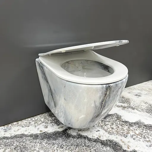 Подвесной унитаз VBI Vulcano granit VBI-020405, Мрамор - фото 2