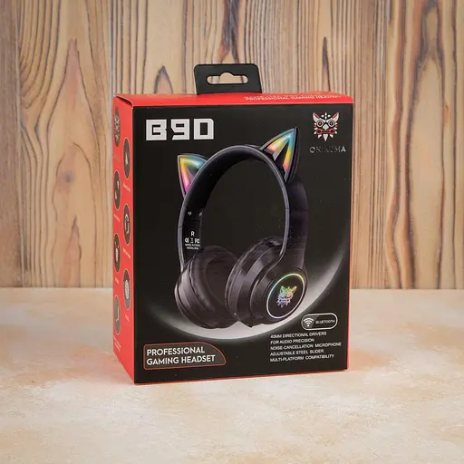 Навушники Onikuma B90 Bluetooth Gaming CAT with LED чорні - фото 8