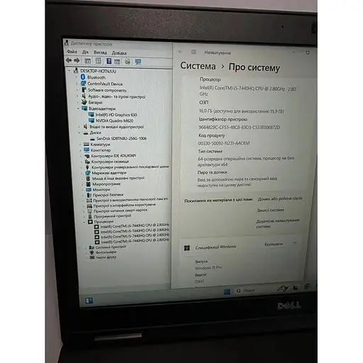 Ноутбук Dell Precision 3520 15.6 1920x1080 I7 7700HQ 4/8 NVidia p620-2 gb 16/512 ГБ Refurbished - фото 4