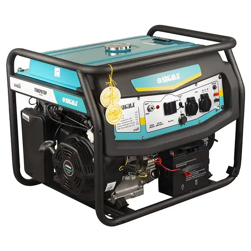 Бензиновий генератор Sigma 6.0/6.5 кВт, однофазний, ручний/електро запуск, з виведенням під АВР (5710331) - фото 1