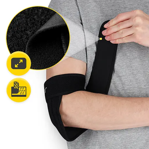 Фіксатор (бандаж) для ліктьового суглоба 4FIZJO MED 1 шт універсальний Black (P-5905973407380) - фото 3