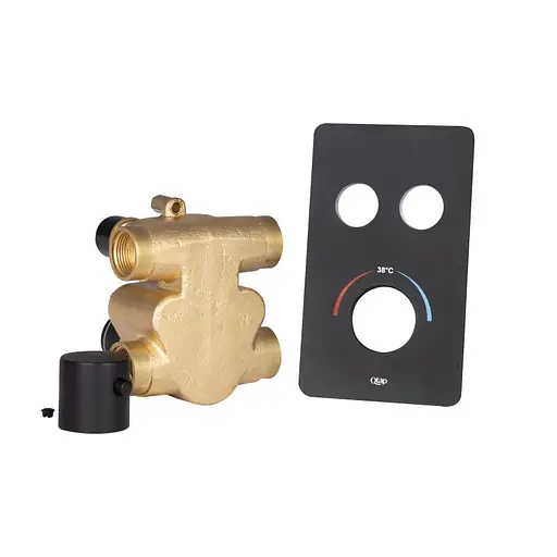 Смеситель для душа Qtap Votice термостатический скрытого монтажа QTVOT6442T105NKB Black Matt - фото 3