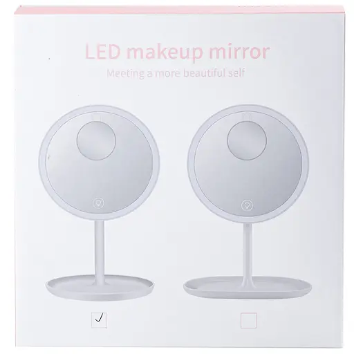 Косметичне дзеркало Happy Life з LED-підсвіткою та збільшенням, рожевий (HP072TD020P) - фото 5