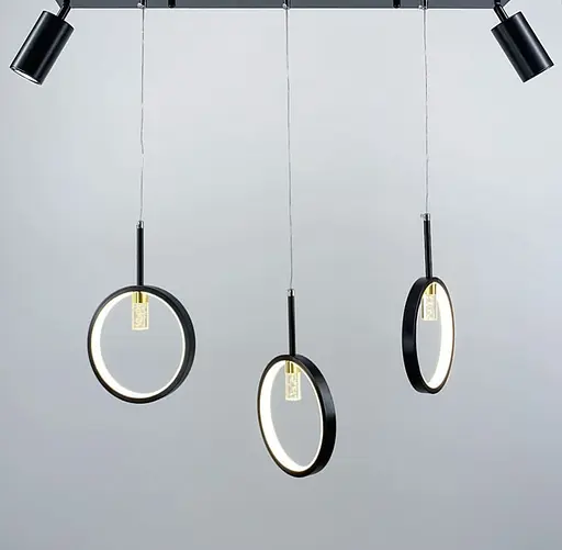 Оригинальная удлиненная модель светильника с подвесными кольцами Line.F AA 239/3+2 - фото 3