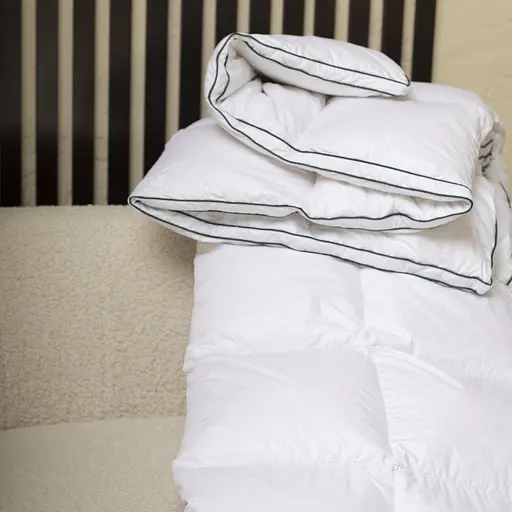 Одеяло пуховое MirSon Imperial Delight, летнее, 205х140 см, белое с зеленым кантом - фото 12