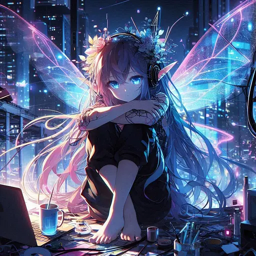 Деревянный пазл Девушка фея эльф (ver 1), А4, Деревянная коробка 100 элементов