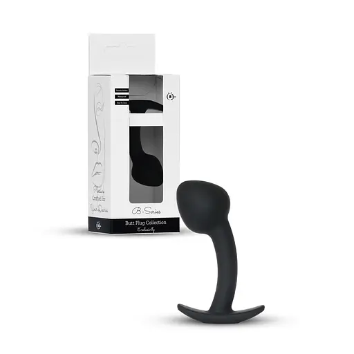 Анальна пробка B-Series HeavyFun Curved L 10.5 см (чорний) - фото 12