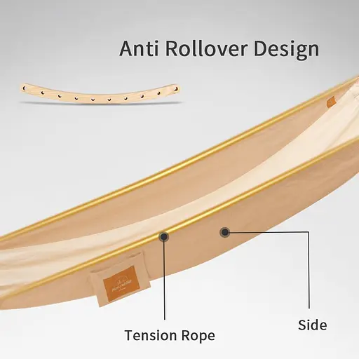 Одноместный гамак без опрокидывания Naturehike NH20DC001 хлопок (300 х 90см) Зеленый - фото 4