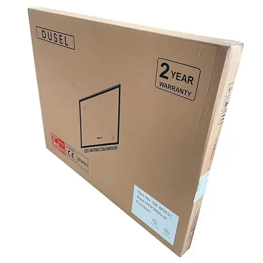 Дзеркало Dusel Led DE-M0065D Silver 80x65 см сенсорне включення + + підігрів+ годинник/темп, Сірий - фото 3