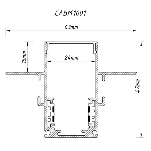 Шинопровід Feron CABM1001 чорний вбудований 1м - фото 2