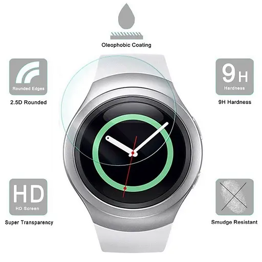 Закаленное защитное стекло VSKEY для часов Samsung Galaxy Gear S2, S4, Sport Watch, диаметр 30,5 мм - фото 3