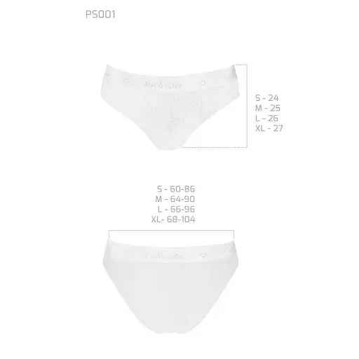 Трусики с широкой резинкой и кружевом Passion Panties white L - фото 4