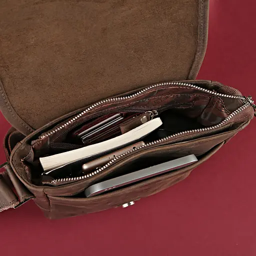 Чоловіча шкіряна сумка SHVIGEL 22х23х7 см sum0012629 - фото 4