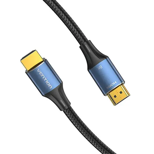 Кабель Vention Cotton Braided HDMI-A Male to Male HD v2.1 Cable 8K 5M Blue Aluminum Alloy Type (ALGLJ) - фото 4