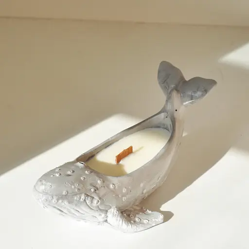 Ароматична свічка в гіпсовому кашпо "Кит" Spokiy SP2376 Сірий 100 г - фото 6