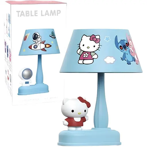Детская настольная лампа Hello Kitty голубая (343E)