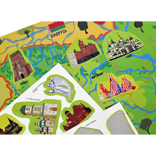 Плакат "Карта Украины" с наклеками (КП-001) KP-001 - фото 6