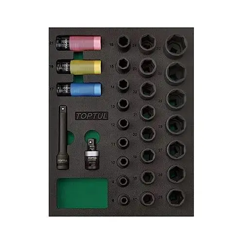 Набор ударных головок 1/2, 29 шт. (в ложементе) Toptul hoz0014780 - фото 1