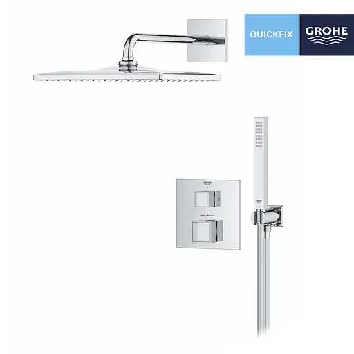 Душова система прихованого монтажу Grohe QuickFix Precision Cube Vitalio Rain Mono 310 Cube 34879000, Хром - фото 4