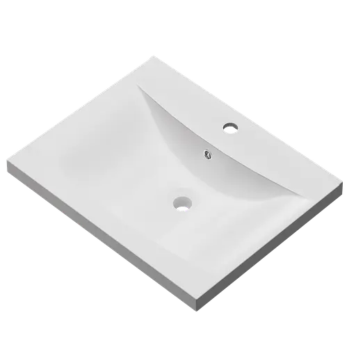 Раковина глянцева врізна Amidicon Liza 60 600x480 з литого каменю LIZA_60_HL, Білий - фото 2