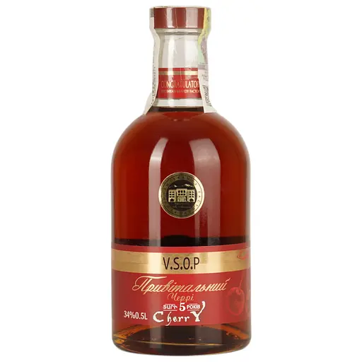 Бренди Proshyan Поздравительный Черри 5 лет 34% 0.5 л - фото 1