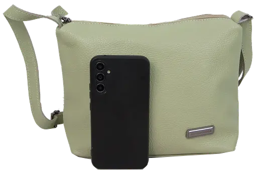 Женская кожаная наплечная сумка Borsacomoda салатовая sum0028728 - фото 5