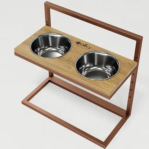 Hollky Flex L — регулируемые миски на подставке для больших собак (2 × 1.8 л) - фото 2