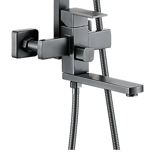 Душова система Wezer з виливом PRO16-02-GUNGREY нержавіюча сталь, Нержавіюча сталь - фото 2