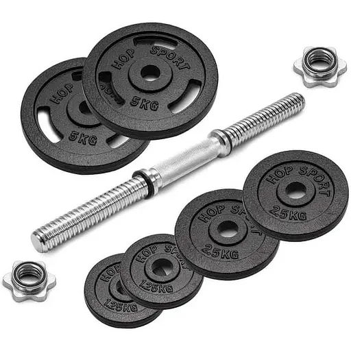 Гантеля металлическая Hop-Sport New 20кг с перчатками - фото 8