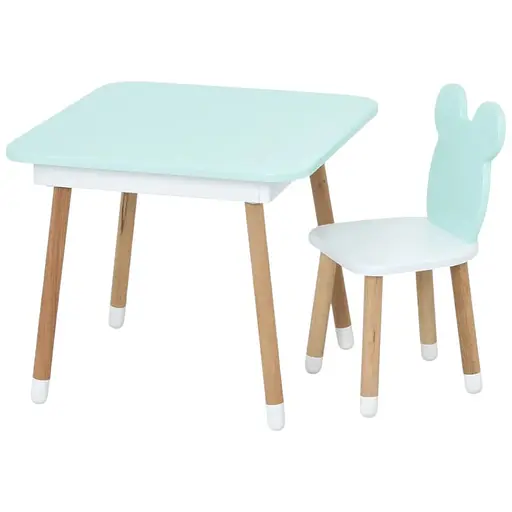 Дитячий столик Bambi Ведмедик 07-025B-BOX для творчості зі стільчиком 60х60 см