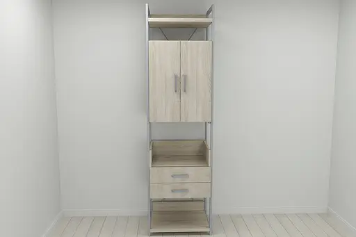 Шкаф Гардероб Уни секция 5 серии Конект Ferrum-decor 220x60x50см Серый металл ДСП Дуб Сонома 32 мм (FRD-104517) - фото 9