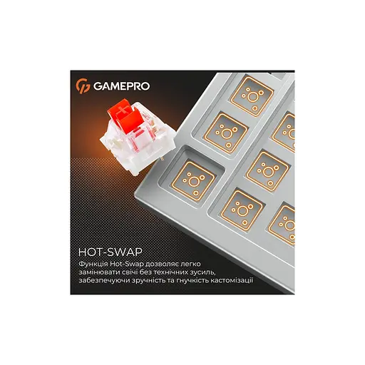 Клавіатура GamePro Genesis Metallic MK110W Outemu Red Switch USB UA White (MK110W) - фото 12
