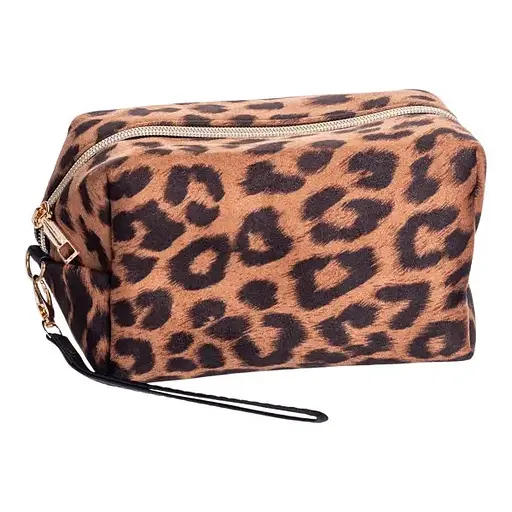 Набір косметичок Yiwu HP-16-2K 22х13х16 см / 18х9х10 см велюрові 2 шт. коричневі - фото 7