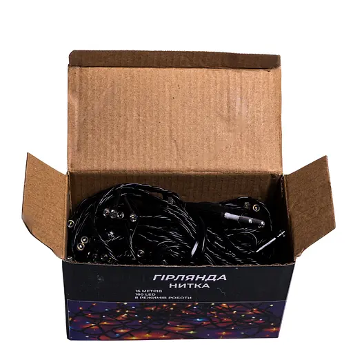 Новорічна гірлянда кімнатна нитка GarlandoPro 16 м 160 LED чорний провід Біле світло W160LED16MBW - фото 5