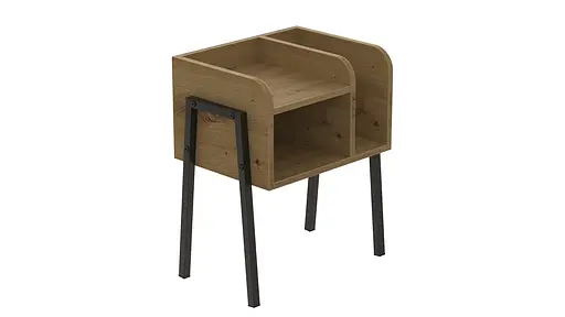 Тумба модульна Ferrum-decor Амелі 540x450x320 метал Чорний ДСП Дуб Артізан 16 мм (FRD-103009)