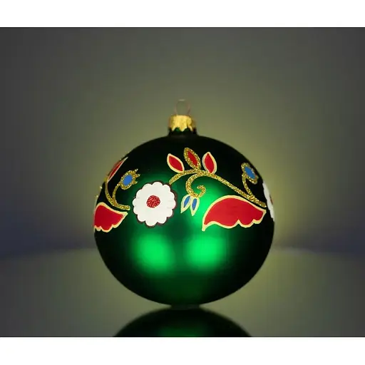 Набір ялинкових прикрас Різдвяні історії Опішнянський розпис 3 кулі скло (4820001154887) - фото 6