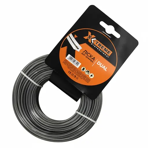 Леска для мотокосы X-Treme Dual Pro квадрат с сердечником 3.3 мм х 15 м (141027)