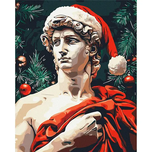 Картина по номерам на подрамнике Brushme Давид в новогоднем настроении