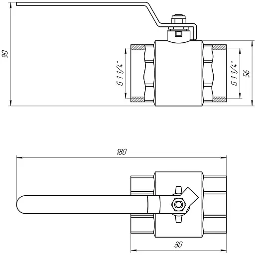 Кран кульовий прямий Q Professional 1 1/4″ ВВ КР PN40 QP151 - фото 4