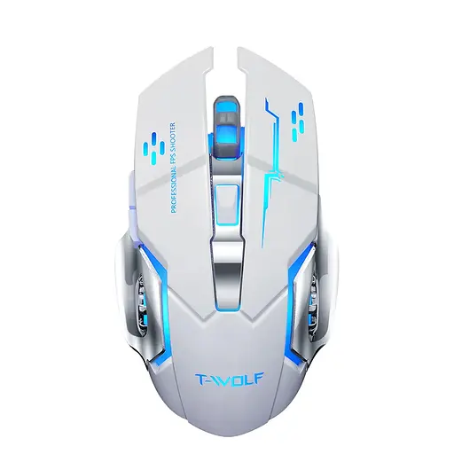 Компьютерная мышь T-Wolf Q13 беспроводная, бесшумная с аккумулятором и подсветкой 2,4G+Bluetooth