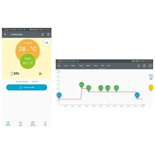 Термостат для котла Poer PTC20 терморегулятор WiFi з LCD дисплеєм - фото 4