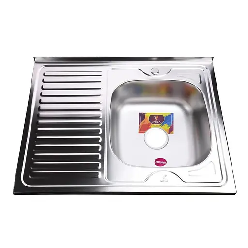 Мойка кухонная Mira MR 8060 RE Right прямоугольная 800х600х180 мм Satin 30412 - фото 1