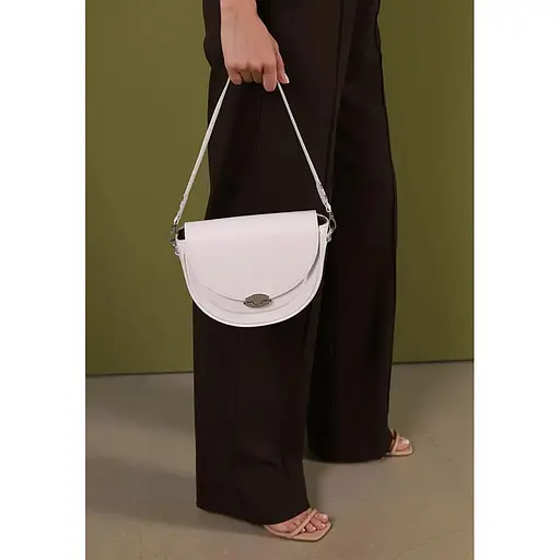 Жіноча шкіряна сумка Kira біла - фото 1