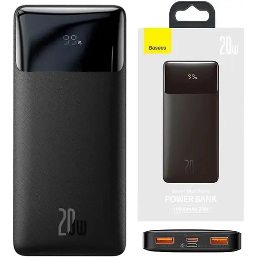 Power Bank Baseus Bipow Digital Display 10000mAh 20W Black (PPDML-L01) - фото 6
